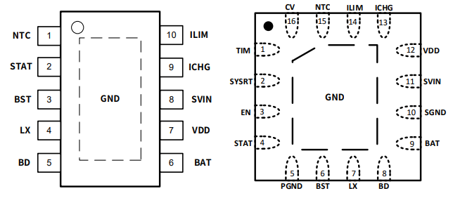 SD55182,5V充两节锂电池管理IC，带电池保护