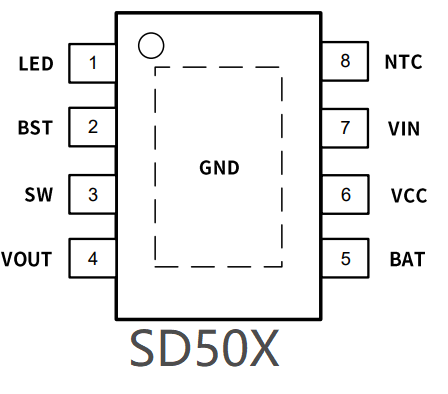 SD50X系列，升压充两节，三节，四节锂电池管理芯片