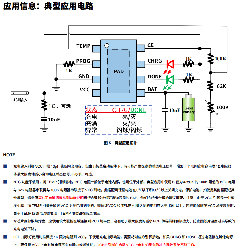 TP4056 PTP：AH4056：28V耐压，1A单节锂电池线性充电IC