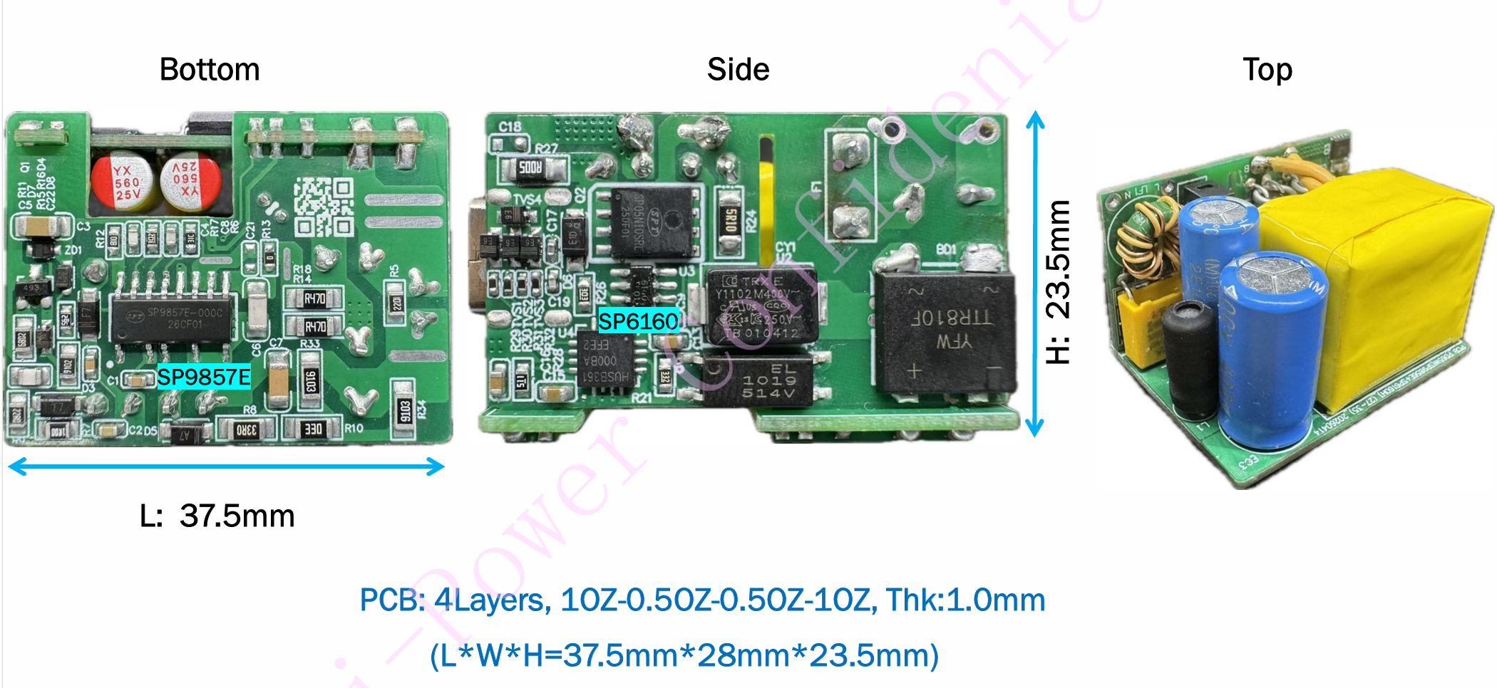 PD65W SIC碳化硅充电器方案 SP9857E,SP6160,SP05N10SRL组合